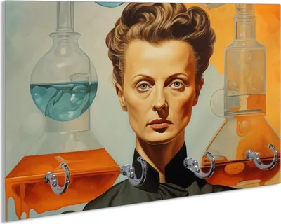 Produktbild von Wallario Schlüsselbrett aus Glas, Motiv: Visionäre Chemikerin, 30 x 20 cm mit 4 Haken