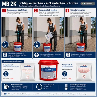 Obrázok produktu pre Remmers Multi-Baudicht MB 2K+ Dichtungsschlämme 25kg