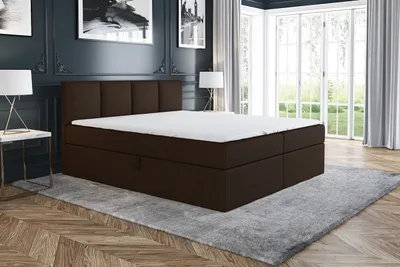 Produktbild von Boxspringbett RAFI 120x200 mit 2 Bettkästen, Bonell-Matratze und Topper. Farbe: Braun
