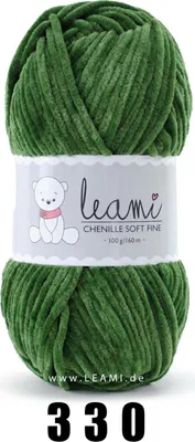 Produktbild von LEAMI Chenille soft FINE (100g/160m) 330 grün