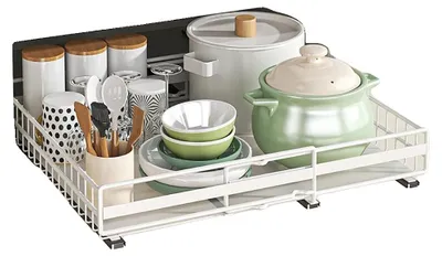 Obrázek produktu pro Organizér do skříně, výsuvný design, rozšiřitelná funkčnost, bílá