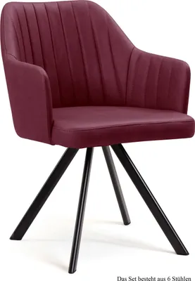 Produktbild von Armlehnstuhl (6er-Set) Delia 58x81x60 Schwarz/Marsala