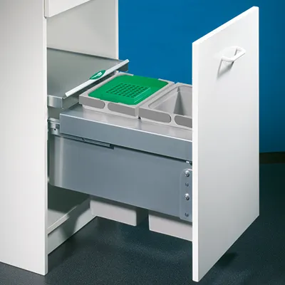 Produktbild von Naber, Cox® Base 1T 400-2. Abfallsammler, hellgrau, Höhe 360 mm - Mülleimer