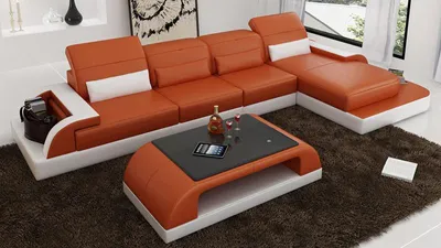 Zdjęcie produktu dla Skórzana sofa kanapa część dzienna narożnik zestaw narożny nowoczesna sofa L6012C