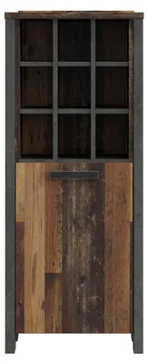 Produktbild von Forte Clif Bücherregal 150 160, Regal mit Barfach L/R 1, Standregal Vintage, Bar
