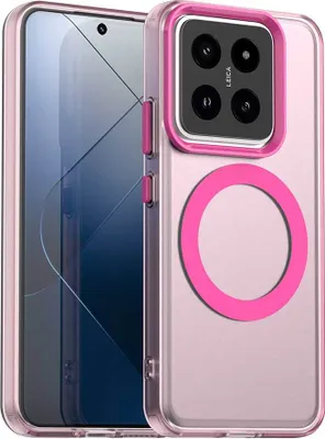 Image de Etui magnétique pour Xiaomi 14, étui antichoc fin, mat et translucide Rouge