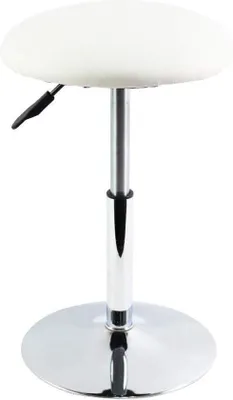Produktbild von Famanu Höhenverstellbarer runder Hocker - drehbarer Bürostuhl für Büro - weiße Mini-Barhocker mit Tellerhocker - kleiner Stuhl