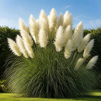 Produktbild von Stauden Gänge 10 x Cortaderia selloana 'White' im 1 Liter Topf - Weißes Pampasgras - Majestätische, schneeweiße Federn für Ihren Garten