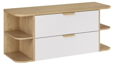 Immagine prodotto di Set da bagno sospeso OSTER 120cm: mobili sotto lavabo con cassetti e nicchie a vista + piano per lavabo
