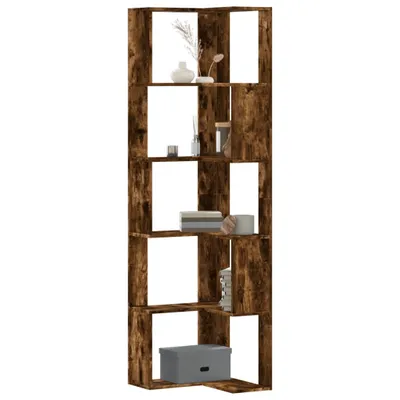 Immagine prodotto di "2024 "Libreria moderna ad angolo 5 ripiani rovere fumé 50x50x179 cm Materiale a base di legno Librerie di design 7573063