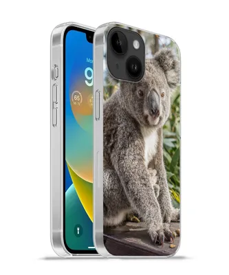 Produktbild von MuchoWow® Handyhülle Schutzhülle Hülle für Apple iPhone 14 - Softcase Koala - Holz - Pflanzen - Kinder - Jungen - Mädchen Silikon Softcase Handy Hülle - Mobiltelefonhülle