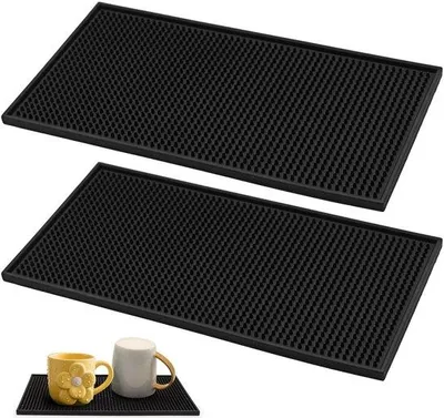 Obrázok produktu pre Sada 2 ks tepelne odolných protisklzových podložiek na prácu, 30 x 15 cm, čierna
