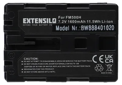 Produktbild von EXTENSILO Akku kompatibel mit Sony Alpha 57, 99, A100H, A100W, A200, A100, A100K, A200K, A200H, 65, 77, A200W, A300 Kamera (1600 mAh, 7,2 V, Li-Ion)