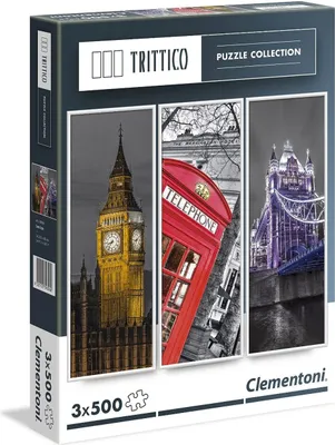 Produktbild von Clementoni 39306GT - Trittico Puzzle Collection - Puzzle, 3 x 500 Teile, London