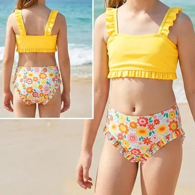 Mädchen Bikini Set mit Rüschen aus 50-100% gerecycled polyester, Hauptbild