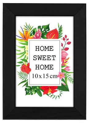 Obrázek produktu pro Rámeček MG Design Schwarz, formát A6 (10 x 15 cm) – vyrobený z pravého dřeva s akrylovým sklem, vhodný k zavěšení i k postavení, pro fotografie, plakáty a puzzle