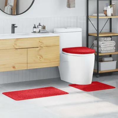 Obrázek produktu pro Protiskuzová sada podložek do koupelny, 3 kusy, červená, 50 x 80 cm
