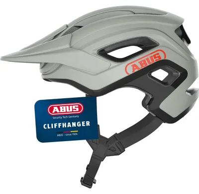 Produktbild von ABUS MTB-Helm CliffHanger - Fahrradhelm für anspruchsvolle Trails - mit großen Lüftungsöffnungen & TriVider Riemensystem - für Damen und Herren - Grau, Größe M (54-58 cm)