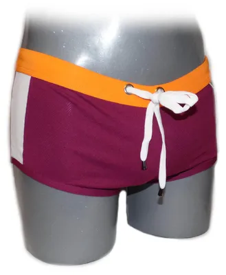Produktbild von Extravagante Herren Badehose in Bordeaux, Größe L, aus 100% strapazierfähigem Polyester