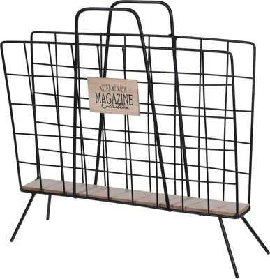 Produktbild von Zeitungsständer  Zeitungschalter Regal Korb für Zeitungen Zeitschriften Loft Schwarz