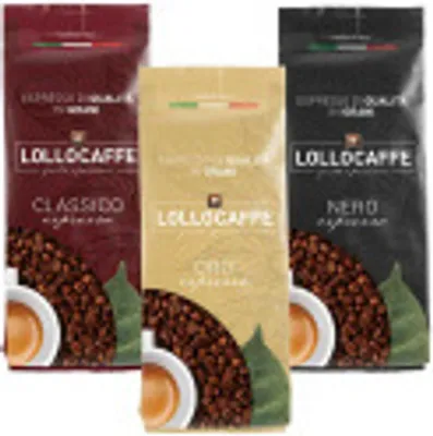 Produktbild von Lollo Kaffeebohnen Verkostungsset: Schwarz, Klassisch und Gold 1 kg x 3 Lollo Caffè