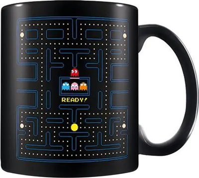 Image de Pac Man - Tasse à café, labyrinthe PM2460 (taille unique) (Noir/Bleu)