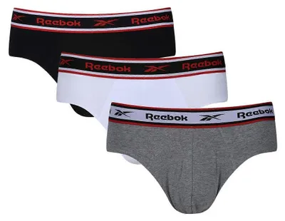 Produktbild von Reebok - "Chase" Slips für Herren (3er-Pack) LT5253 (L) (Schwarz/Weiß/Grau meliert)