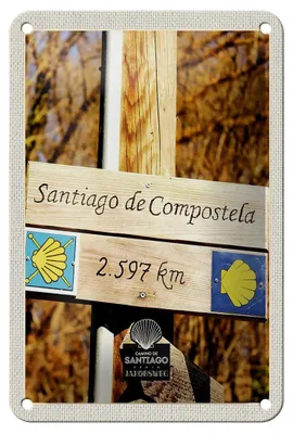 Produktbild von Blechschild Reise 12x18cm Spanien Santiago de Compostela Urlaub Schild