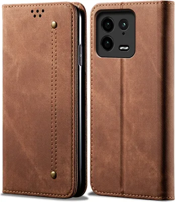 Obrázek produktu pro Pouzdro Xiaomi 13 Pro, kožené flipové pouzdro typu kniha s funkcí stojánku pro Xiaomi 13 Pro Brown