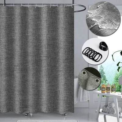 Produktbild von Zasłona prysznicowa Szara Antypleśniowa Wodoodporna Zmywalna Wodoodporna Zasłona Prysznicowa Pierścienie Zasłona Prysznicowa z Haczykiem, 120x180cm