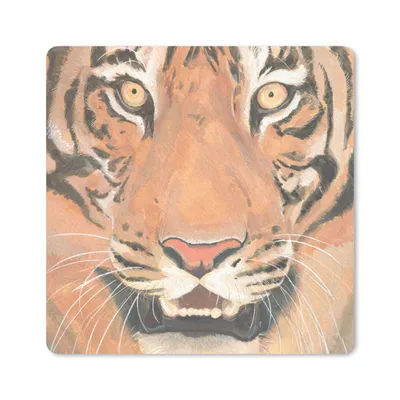 Produktbild von MuchoWow® Mauspad Mousepad Tiger - Kopf - Orange 20x20 cm - Mousepads - Maus Mat - Pad - Mausunterlage - Desk Mat - Bureauartikeln