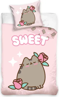 Produktbild von Baumwoll-Bettwäscheset 160x200 Pusheen So Sweet Rose