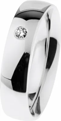 Produktbild von Damen Verlobungsring Trauring aus Edelstahl, silberfarben, mit Diamant im Brillantschliff