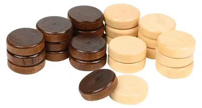 Obrázek produktu pro Dřevěné kameny na backgammon, 28 mm, přírodní a hnědé