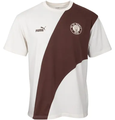 Produktbild von FC St. Pauli PUMA T-Shirt ftblCulture+ 2024/25, Offizieller Fanartikel, Cremefarbenes T-Shirt mit Vereinswappen, Hochwertiger Baumwoll-Mix