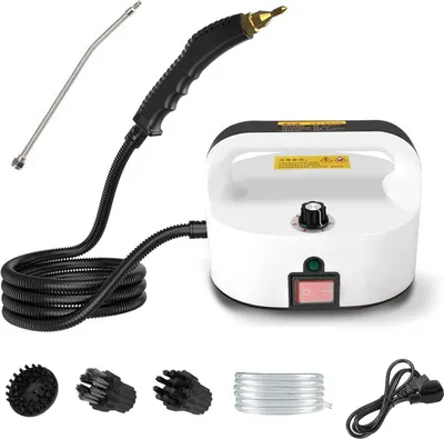 Zdjęcie produktu dla Odkurzacz parowy 1500 W – 100°C w 15 sekund, 6 stopni regulacji, duża moc, przenośny, z nasadkami szczotkowymi do sofy, okien, podłogi, kuchni i samochodu