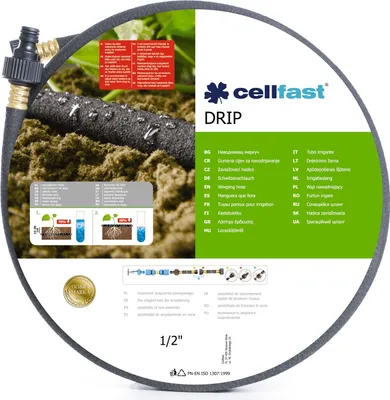 Produktbild von CellFast Tropfschlauch 22,5m 1/2" Perlschlauch Bewässerung wassersparend