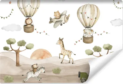 Produktbild von Muralo Vlies Fototapete für Kinderzimmer TIERE Bäume Luftballons Br. 368cm x Hö. 254cm