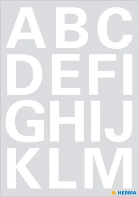 Produktbild von HERMA Buchstaben 25 mm A-Z weiß, wetterfeste Folie