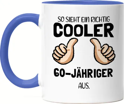 Produktbild von So Sieht Ein Cooler 60-Jähriger Aus Tasse Blau Daumen Hoch Humorvolle Geschenkidee Runder 60. Geburtstag