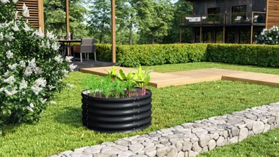 Produktbild von Vitavia Hochbeet "Terra 401" schwarz 40 cm Modell "Rund"