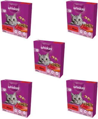 Zdjęcie produktu dla Sucha karma dla dorosłych kotów z wołowiną Whiskas Adult 5x800g