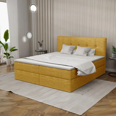 Produktbild von Boxspringbett 200x200cm mit Bettkasten - Bett mit Matratze und 2 Bettkästen - Schlafzimmerbett mit Topper - Bequem Doppelbett Holly Poso43
