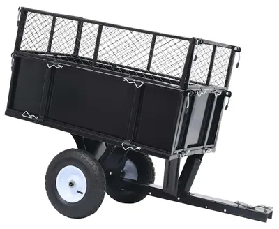 Productafbeelding van Plateauwagen Kiepaanhanger - 150 Kg Laadvermogen - 130x52x87 Cm - Voor Zitmaaiers