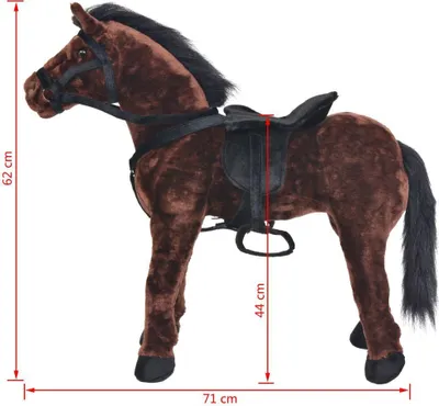 Produktbild von vidaXL Plüschtier Pferd Stehend Plüsch Dunkelbraun XXL