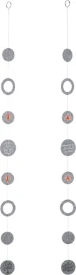 Obrázok produktu pre Gilde Girlanda, okrúhla, „Namaste“, motív ženy, motív stromu života, motív lotosu, nápis, filc, svetlosivý, šírka 8 cm, v. 130 cm 57484 4063387574843 2 kusy (2x rôzne)