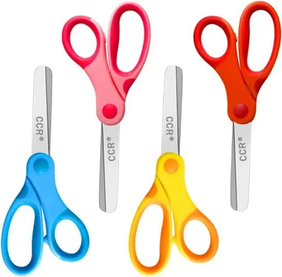 Produktbild von CCR Kinderschere 14cm Schule Soft-Griff Abgerundete Spitzen 4er-Set