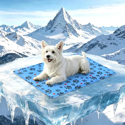 Produktbild von Kühlmatte für Hunde und Katzen, selbstkühlend, 50 x 40 cm, faltbar, für Zuhause und unterwegs
