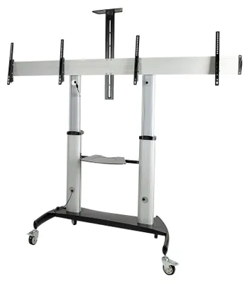 Obrázek produktu pro StarTech.com STNDMTVDUO, 94 cm (37"), 152,4 cm (60"), 200 x 200 mm, 600 x 400 mm, -10 - 5°, Černá, Stříbrná