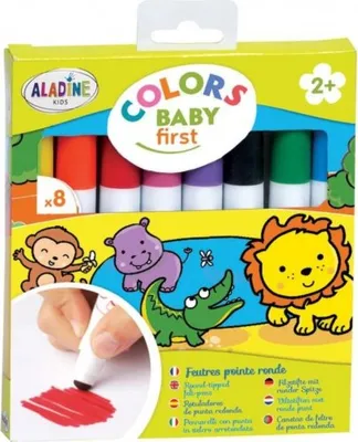 Produktbild von Aladine Filzstifte Set für Kinder - 8 Farben - auswaschbar